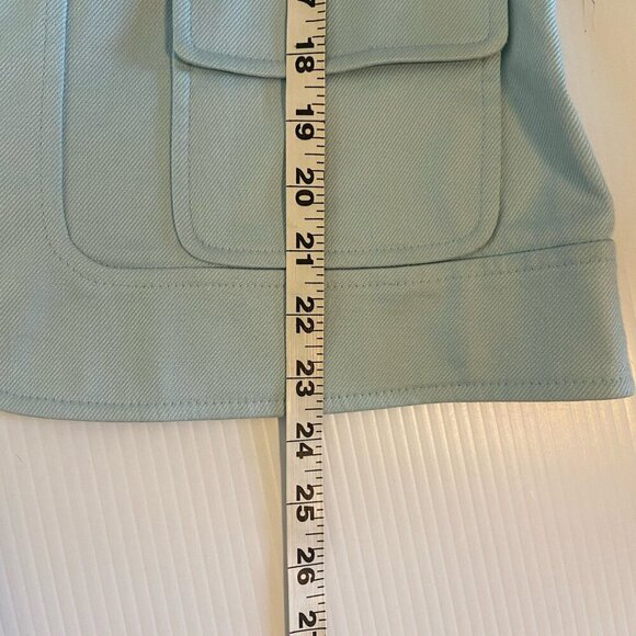 Vintage Carlisle Cotton Blend Blazer Jacket Size 12 Light Blue Pockets Zip Work - Picture 11 of 11